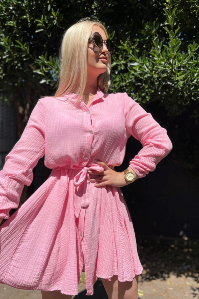 Bavlnené šaty Maele Pink